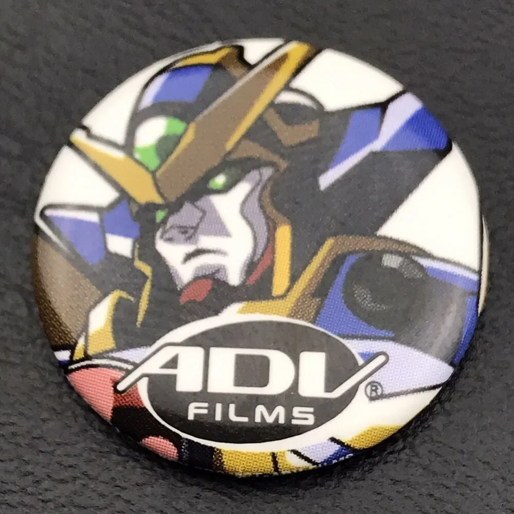 ADV Films Pin Button Vintage Anime Pinback Y2K Retro Manga Promo Collectible